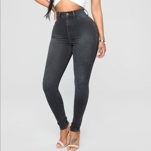 Gray Denim High waisted Jeans